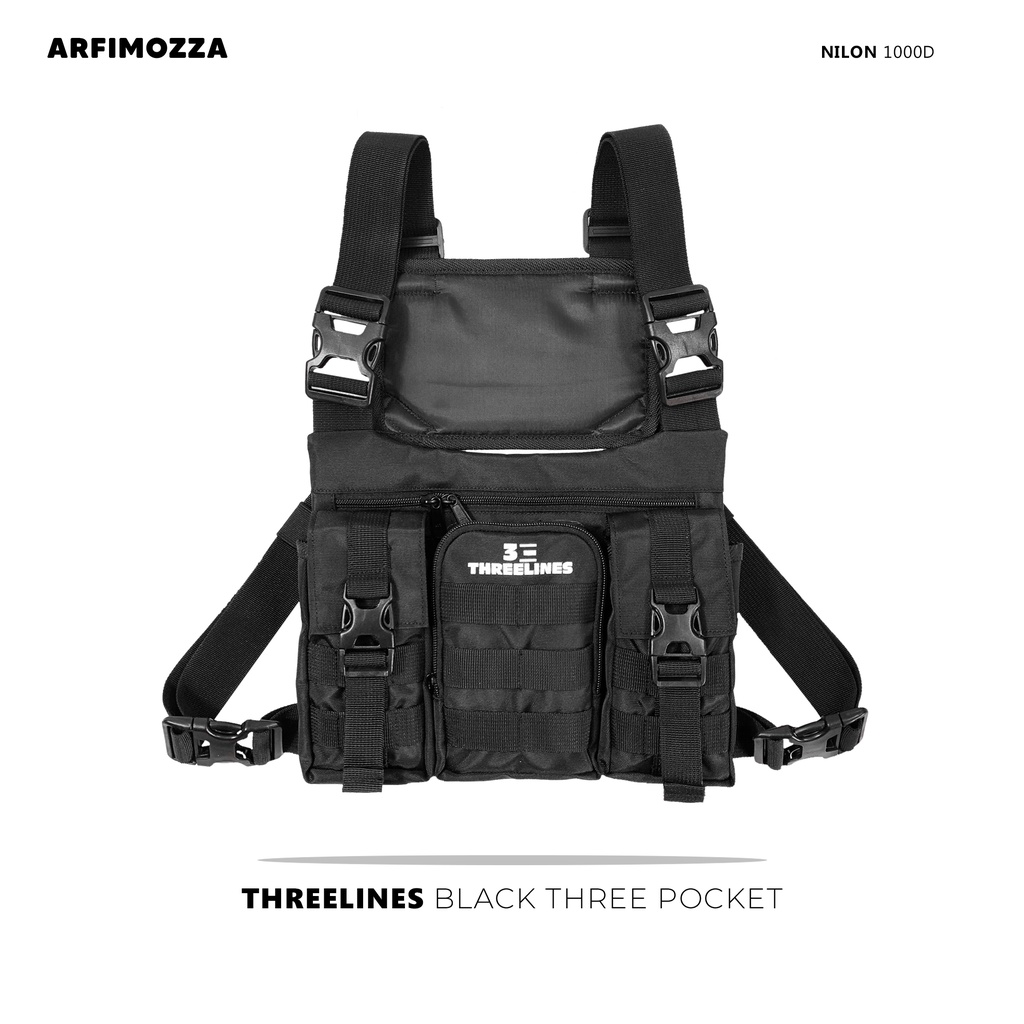 Tas Dada Pria Original Threelines Black Series / Chest Rig Bag Threelines Original