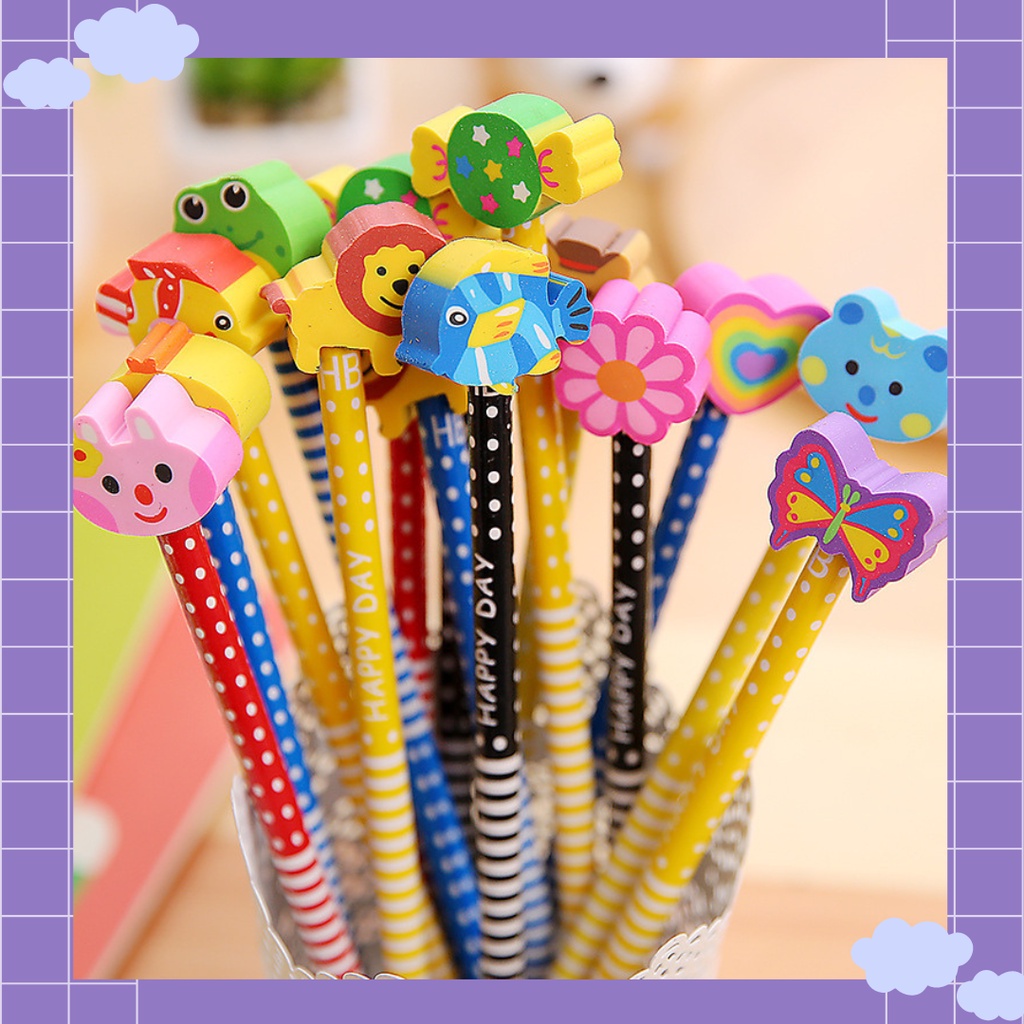 

[JF] Pensil Karakter + Penghapus Pensil Lucu Fancy Pensil Unik Karakter Souvenir - JT0011