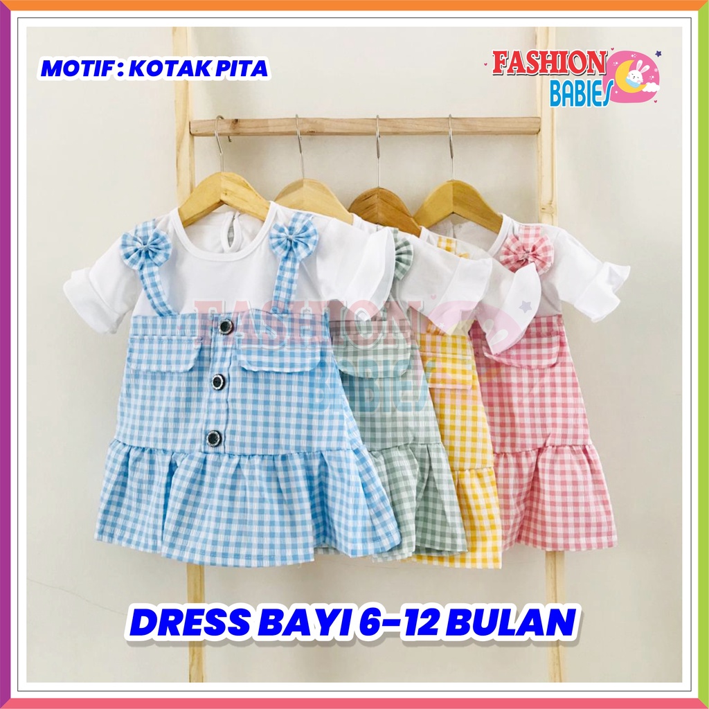 DRESS ANAK MOTIF KOTAK PITA PAT062-351