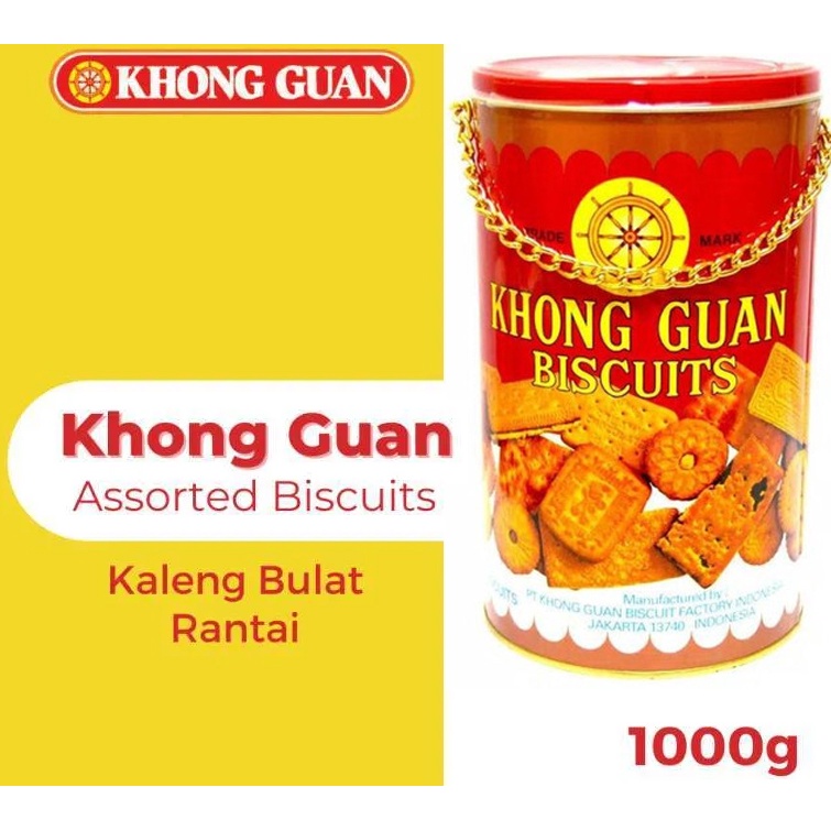 

Khong Guan Assorted biscuits biskuit bulat rantai 1kg 1 kilogram 1000g