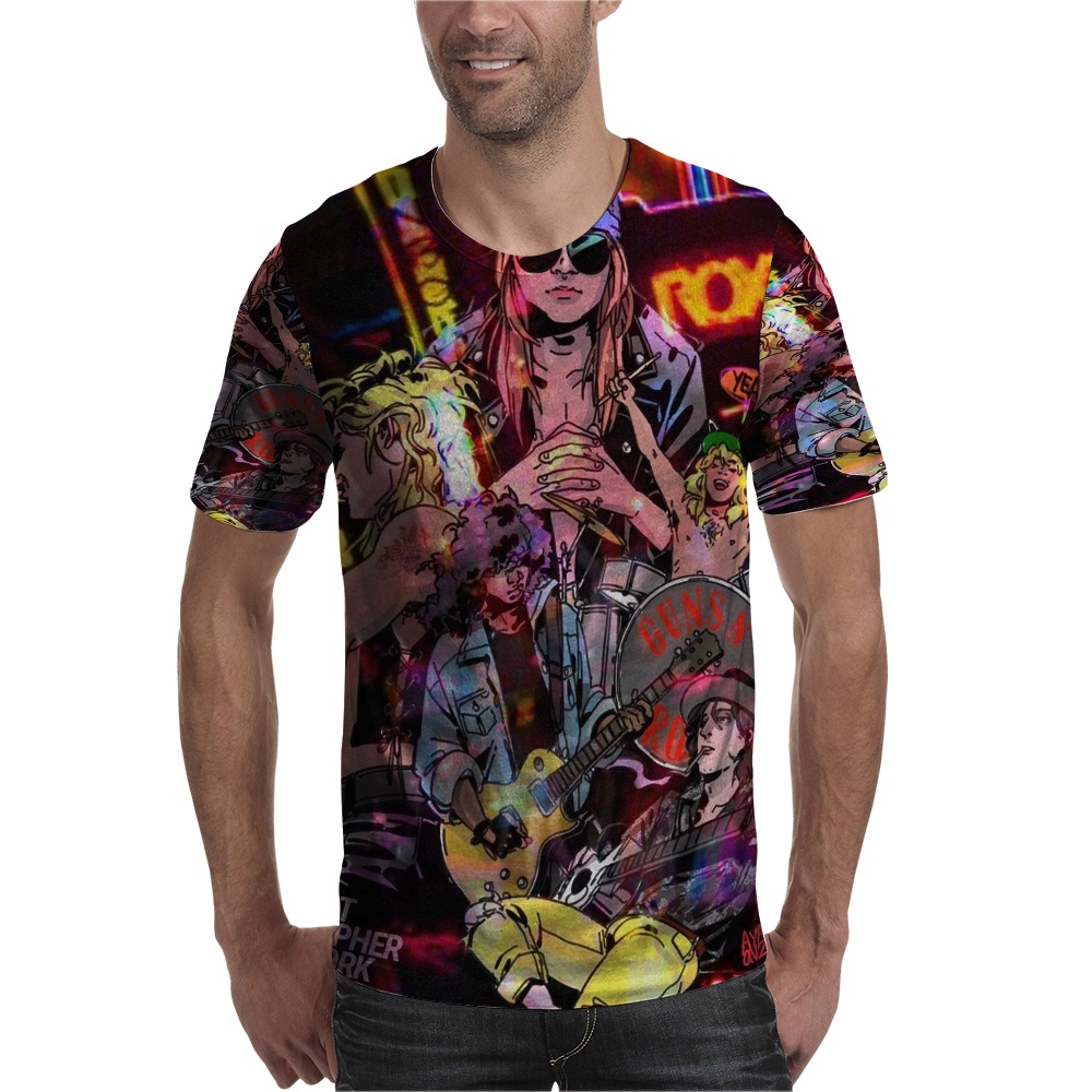 Kaos Guns N Roses Tshirt Fullprint Bahan Polyester Jersey [Bisa COD]