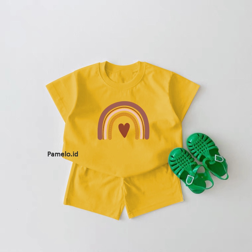 Pamelo.id Set Anak Viral / Rainbow / Fashion Anak / Stelan baju anak / Korea Style / Set Balita