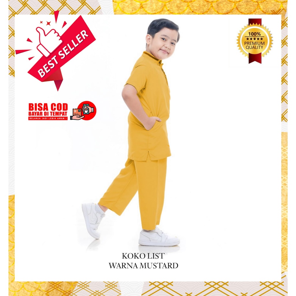 BAJU KOKO ANAK MUSLIM WARNA MUSTARD