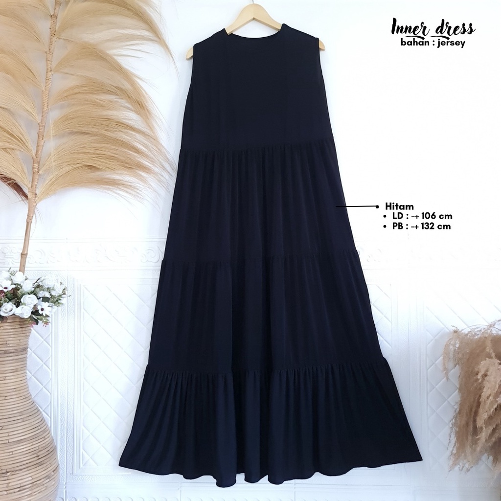 INNER DRESS BAHAN JERSEY POLOS HITAM KEKINIAN