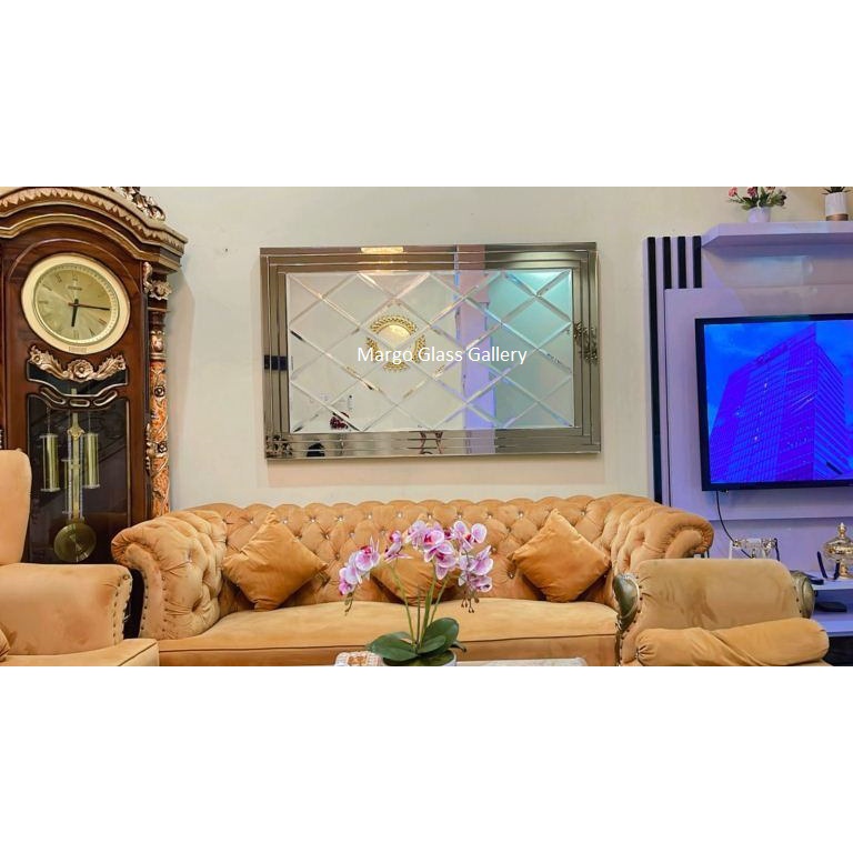 Cermin Dinding Frame Cermin Brown / Cermin Bevel / Cermin Hias Dinding / Cermin dekorasi dinding