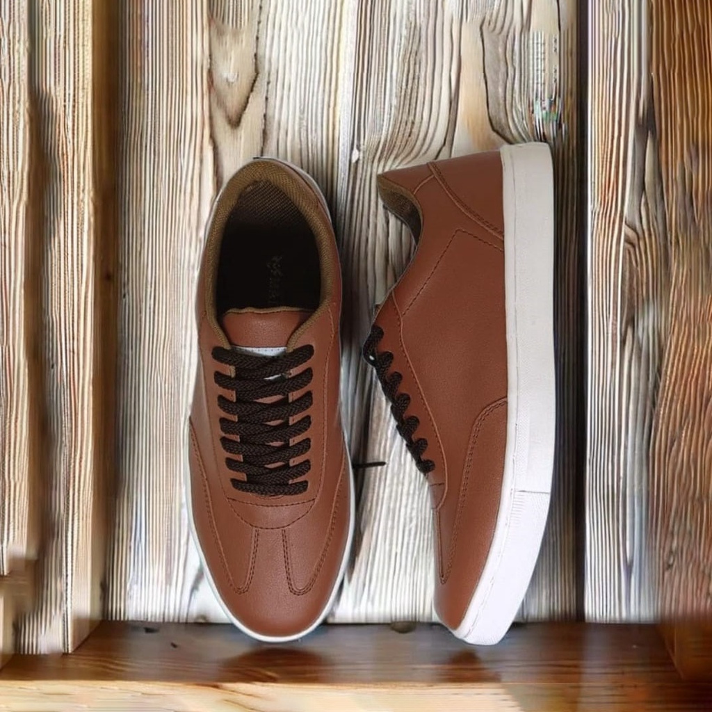 JOMI X ZAGIB | Sepatu Pria Warna Coklat Sneaker Casual Skate Cowo Branded Impor