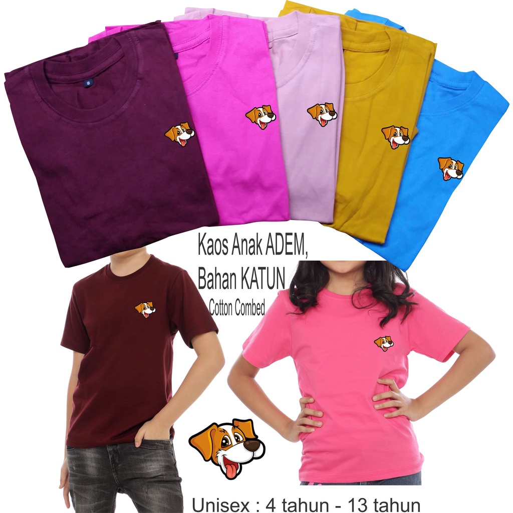 Katun Kaos Anak laki laki perempuan motif anjing1