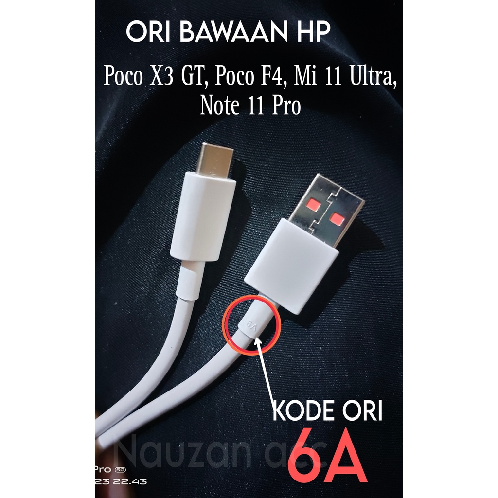 [ BEKAS ORI ] Kabel Data Xiaomi 67W Poco X3 GT, Mi 11 Ultra, Mi 10 ultra, Redmi Note 11 Pro. Bawaan 