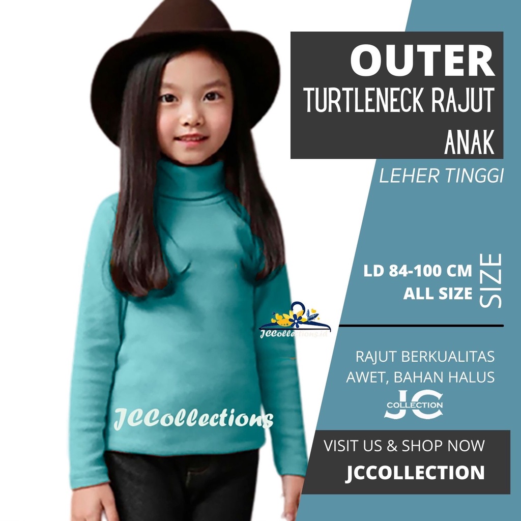 Sweater Turtleneck Rajut Anak Perempuan Joanne Kids - Teens / Turtleneck Umur 7 - 12 Tahun