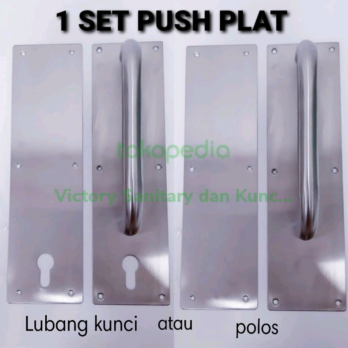 Pintu Tarikan Plat Push Pull Handle Pintu Push Plat Stainless Steel