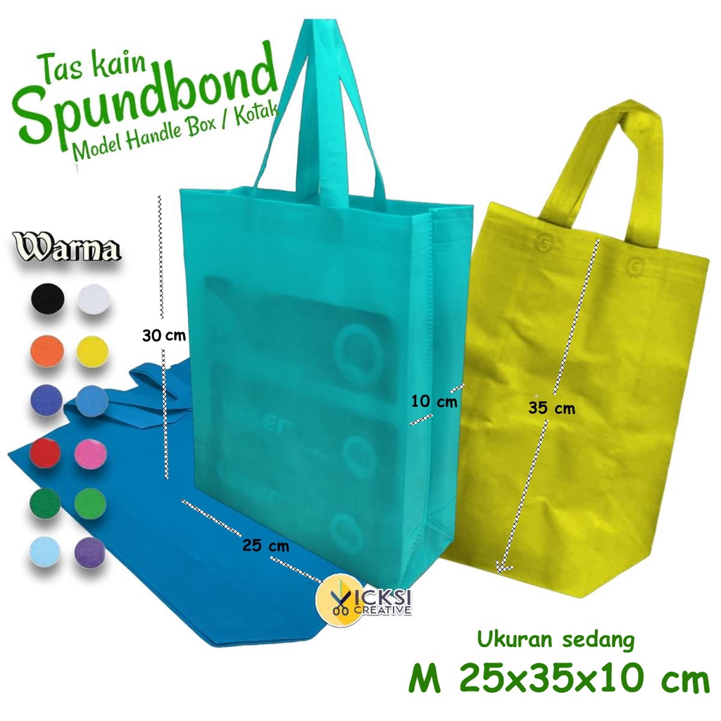 Jual Tas Spunbond Goodie bag Handle Box / Kotak Ukuran M= 25x35x10 ...
