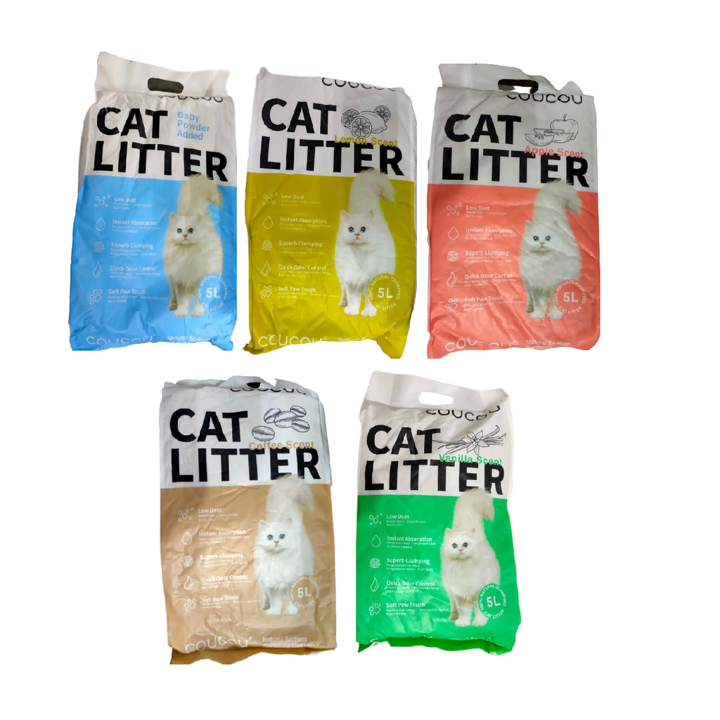 Pasir Kucing Gumpal Wangi COUCOU 5L