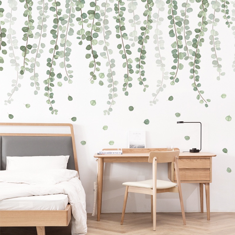 WALLSTICKER WALLSTIKER WALL STIKER STICKER DINDING TEMBOK DAUN HIJAU MINIMALIS LEMARI PINTU DEKORASI PINTU JENDELA KACA KAMAR MANDI TAMAN KERAMIK KRAMIK TEGEL TAGEL TEMBOK KULKAS LEMARI MEJA CAFE CAFEE DAPUR BORDER TANGGA @banyak