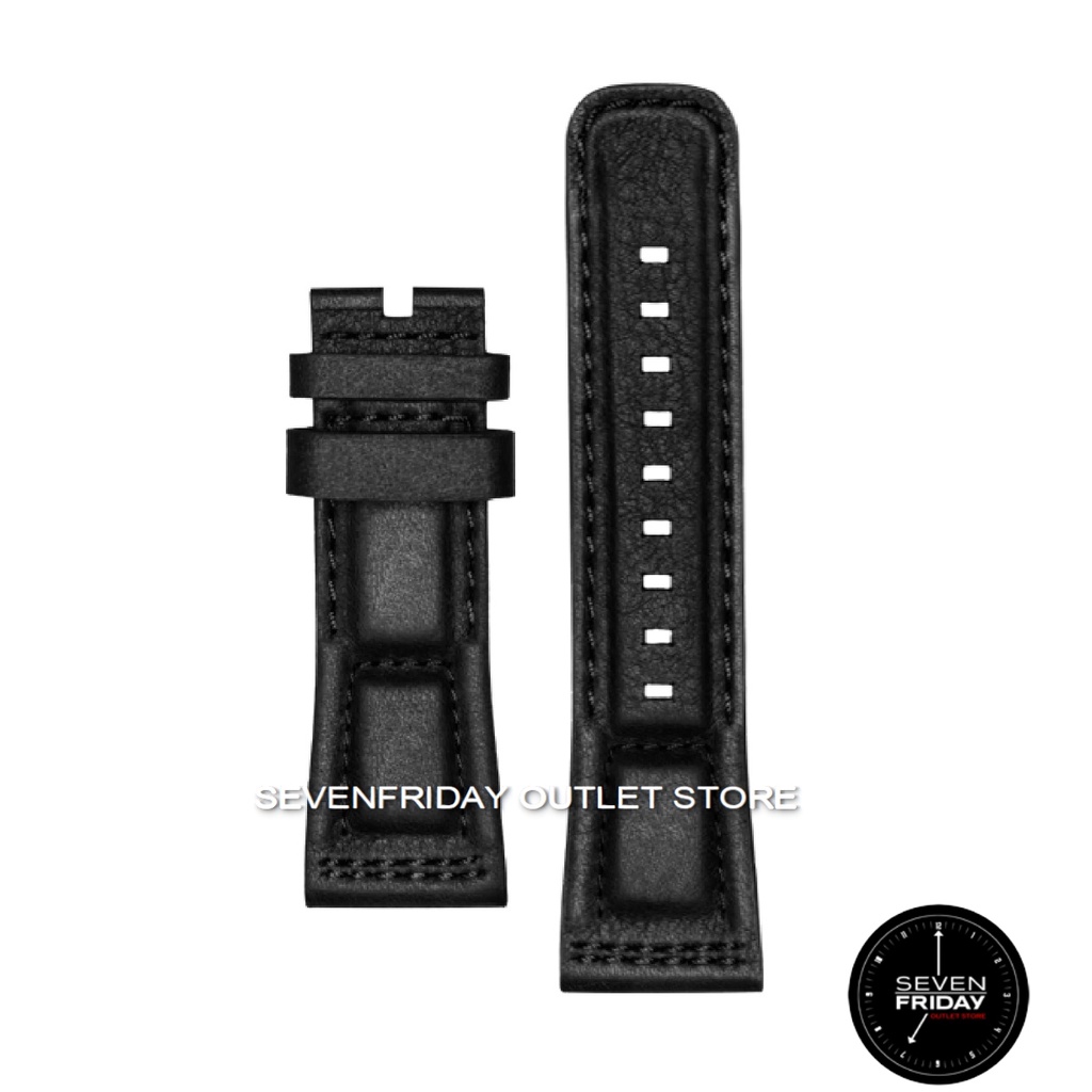 Tali Kulit Hitam Jam Tangan SEVENFRIDAY - Black Leather Strap Arloji SEVEN FRIDAY S1-01