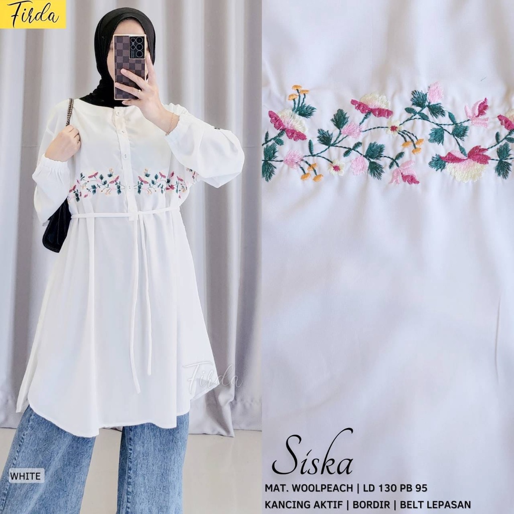 TUNIK BORDIR WANITA JUMBO LD 130 TERBARU / PAKAIAN WANITA BAJU ATASAN TUNIK LENGAN PANJANG KEKINIAN