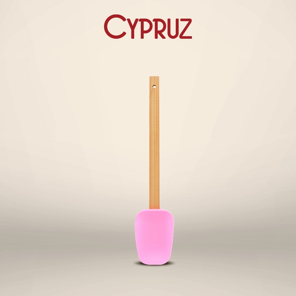 Cypruz Spatula Sendok Silicone + Gagang Bambu AM-1009