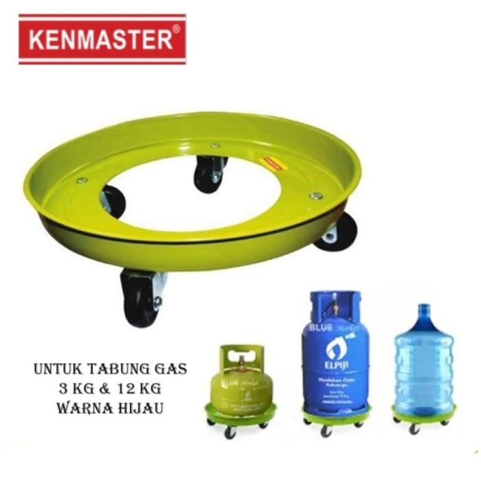 Terlaris Kenmaster Tatakan Tabung Gas Elpiji Besi Bulat Plus Roda 3Kg Dan 12Kg