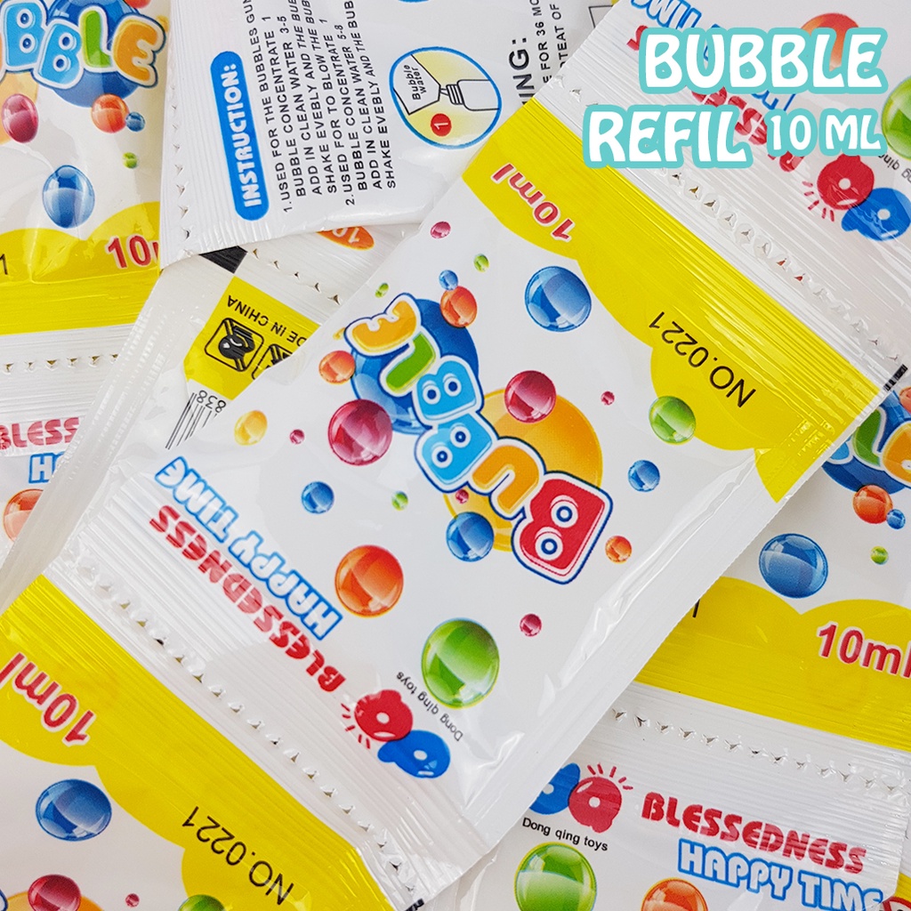 BUBBLE LIQUID  CONCENTRATE 10ML/ Cairan bubble / Air Sabun/ Refill Gelembung Busa / Bubble gun Bubble kamera /Refill Konsentrat Bubble Sachet