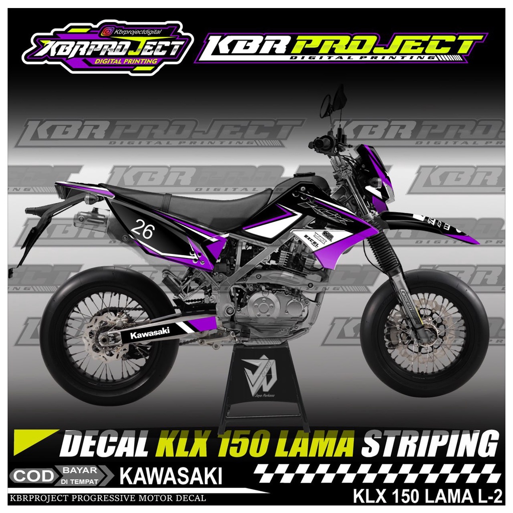 KLX 150 LAMA STIKER MOTOR KEREN DECAL STIKER FULL BODY LIS VARIASI KLX 150 LAMA STIKER MOTOR KAWASAK