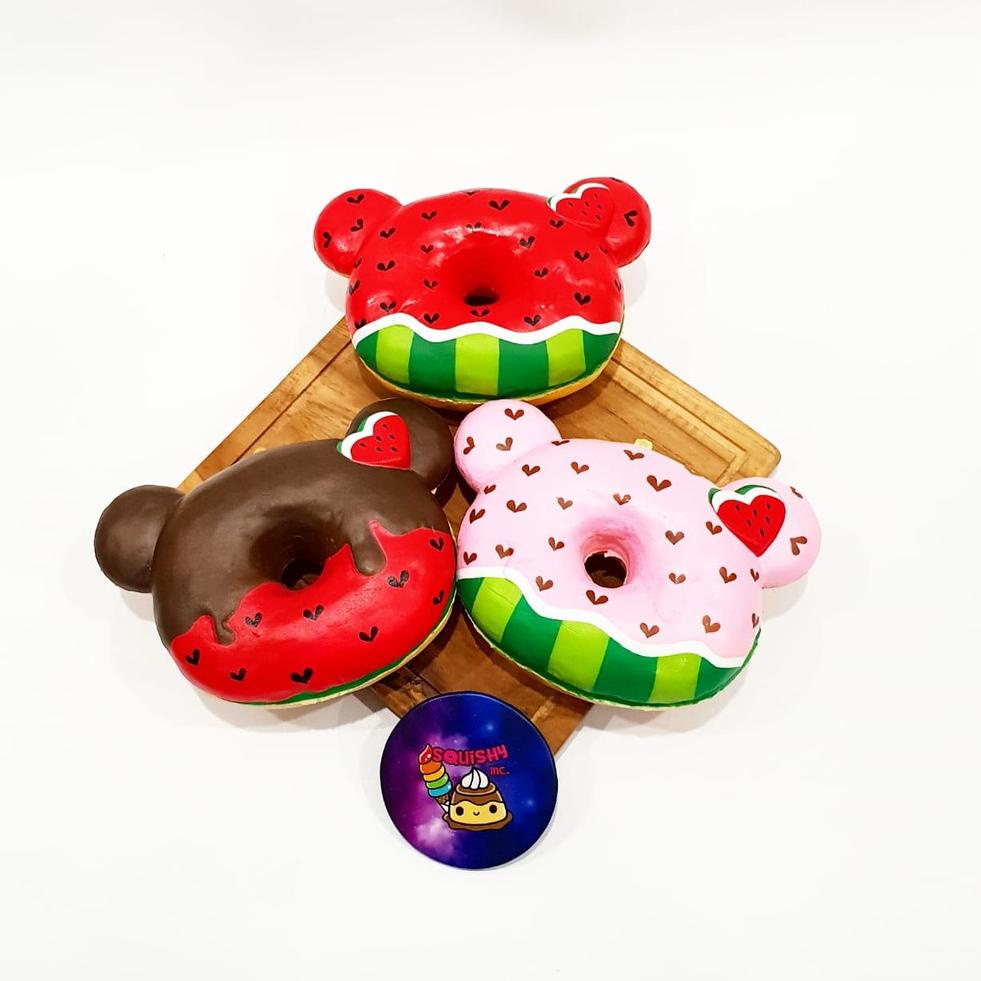 MURAH Squishy Inc - Yummiibear Donut Watermelon 465 (CRACKS/DEFFECT/PENYOK)