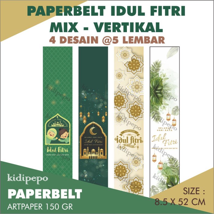 

Paperbelt / Sleeve Idul Fitri Mix Vertikal - Isi 20 Lembar 070