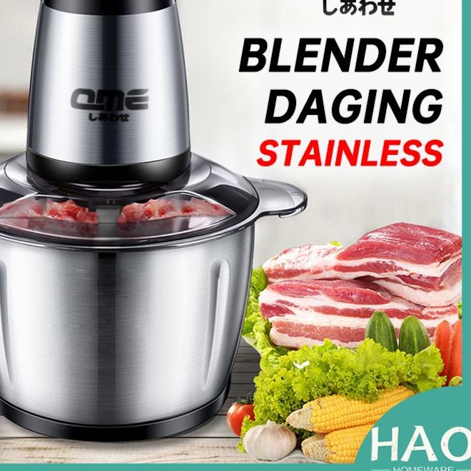 ♖ BLENDER DAGING STAINLESS / FOOD CHOPPER BLENDER MULTIFUNGSI / PENGGILING DAGING 2LITER QME ➱