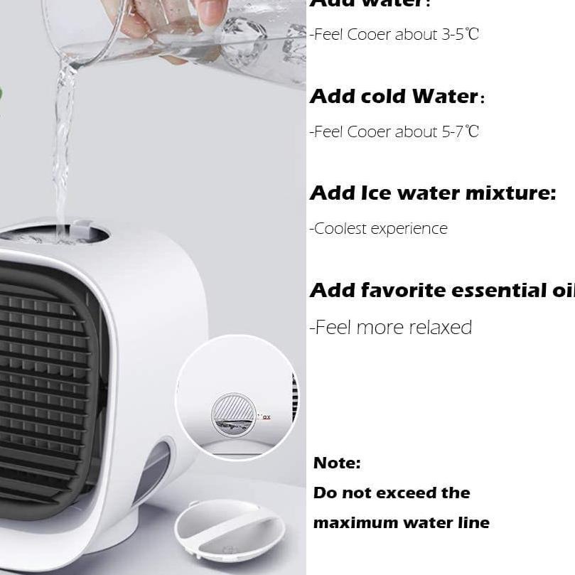 ☑ AC Mini Portable Air Cooler Fan mini Usb Pendingin Ruangan Multi Color Nigth Light Murah ☑