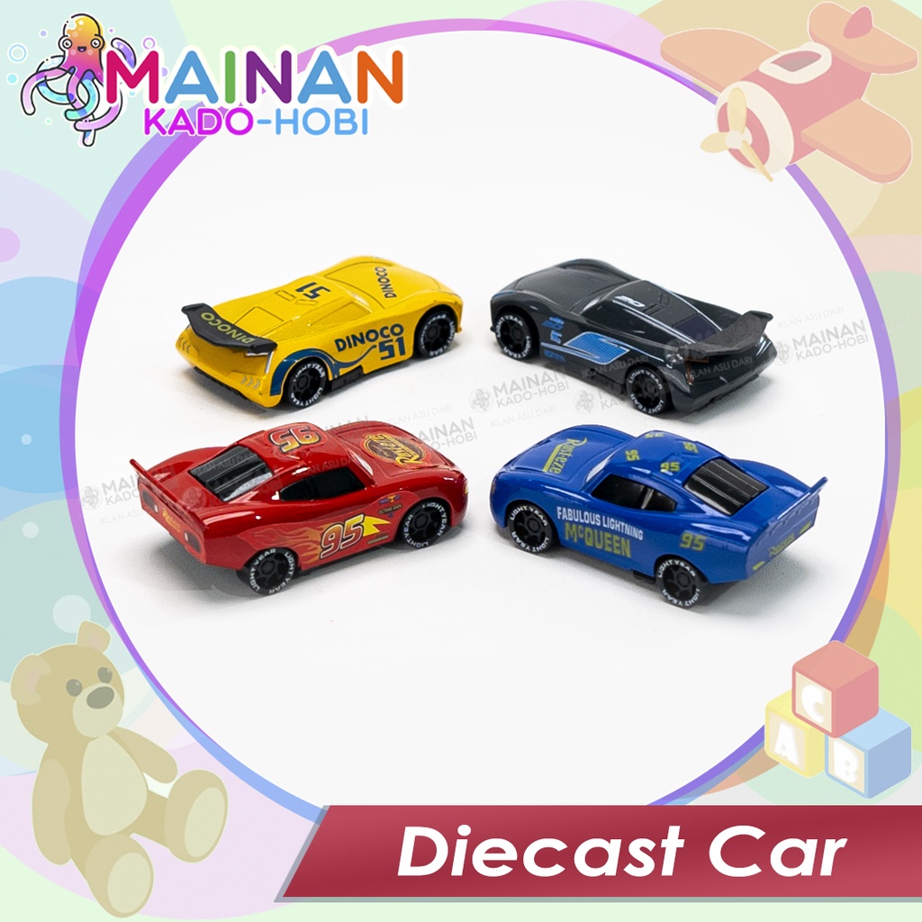 SET KADO ULANG TAHUN ANAK MAINAN MINIATUR DIECAST CAR MOBIL KARAKTER