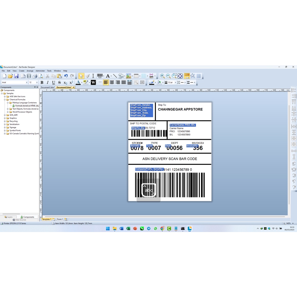 BarTender Enterprise 2022 Full Version Aktif Lisensi Software Membuat Label Barcode Design