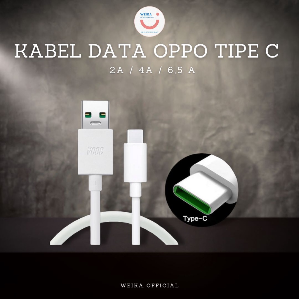 Kabel Data OPPO VOOC Fast Flash Charging 2A / 4A / 6.5A Tipe C