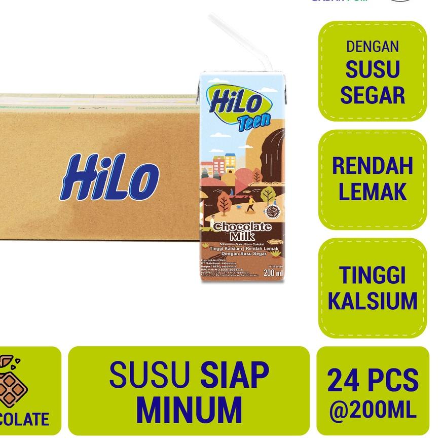 

✨New✨ 1 Karton - HiLo Teen Chocolate Milk 200 ml x 24 pcs Ready to Drink (RTD) - Susu Tinggi Kalsium !!!