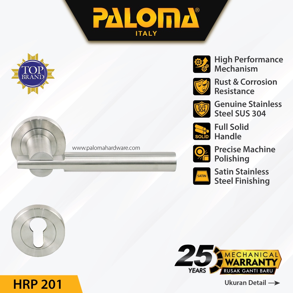 PALOMA HRP 201 Handle Pintu Roses Solid Stainless Lever Gagang Door