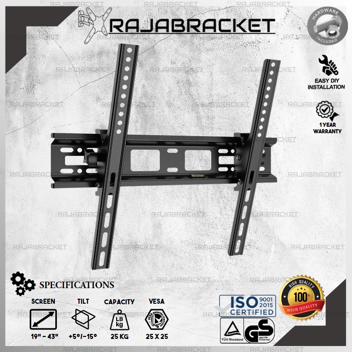 Bracket Braket Breket TV LED 24 27 32 40 43 inch Waterpass Bisa Nunduk