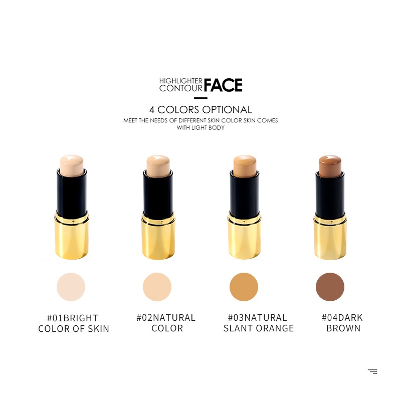 【READY STOCK】Highlighter Concealer Stick Spot&amp;Acne Cover Foundation Contour Stick-4 Colours