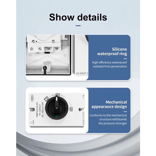 Switch Solar Rotary Isolator 4P PV DC 1200V 32A IP66 Waterproof