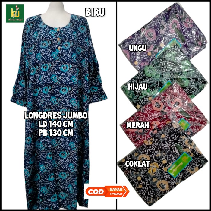 LONGDRES JUMBO ABAYA BATIK KENCANA UNGU LABEL IJO