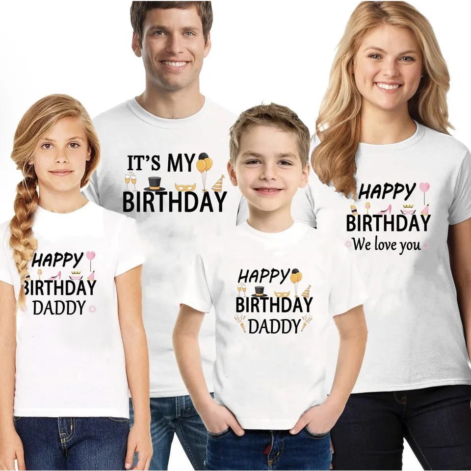 kaos couple keluarga daddy's birthday keren dan estetik
