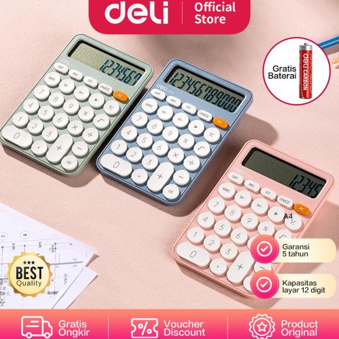 

Deli Calculator / Kalkulator Portable Pastel Garansi 5 Tahun EM124