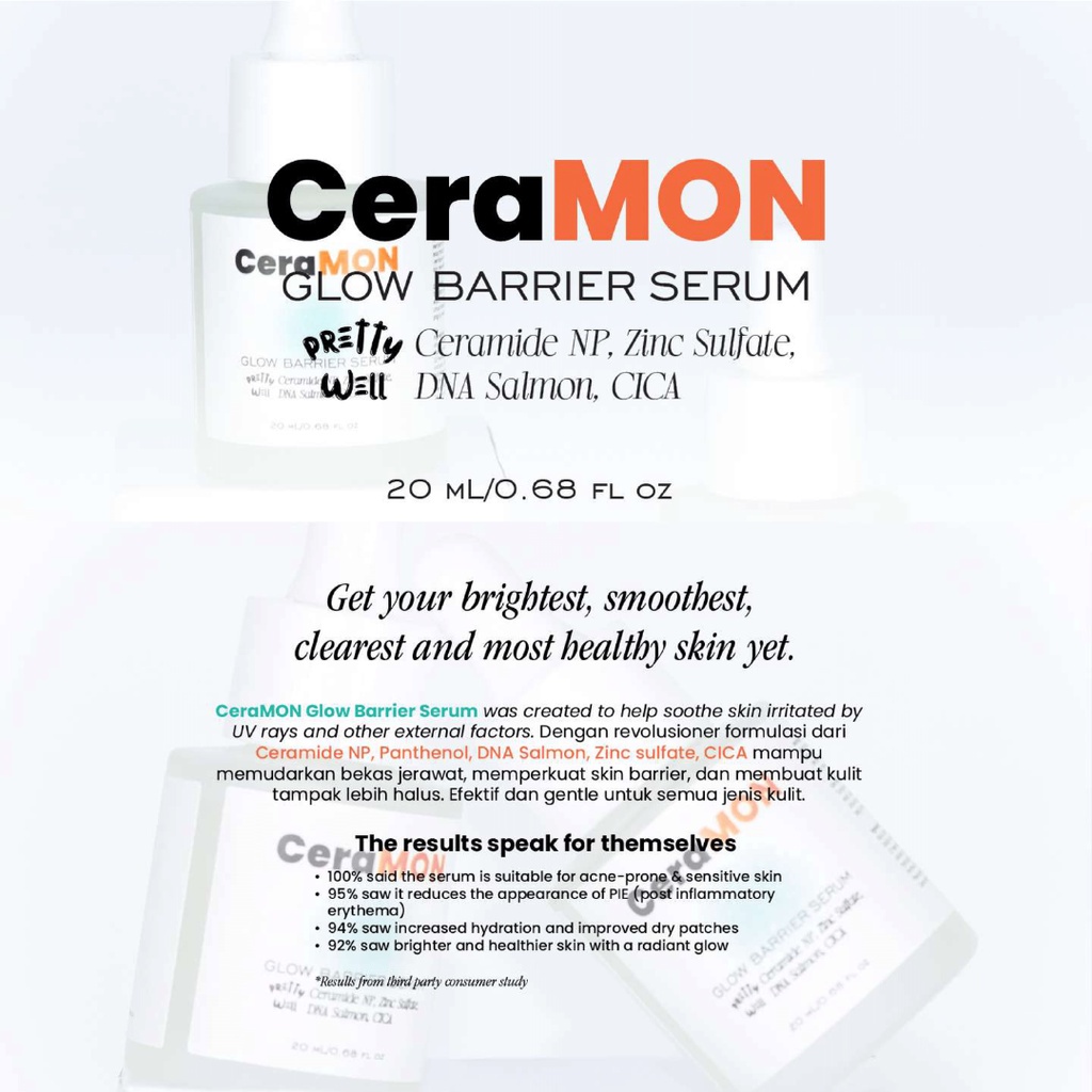 QEILA - CERAMON GLOW BARRIER SERUM | READY STOCK