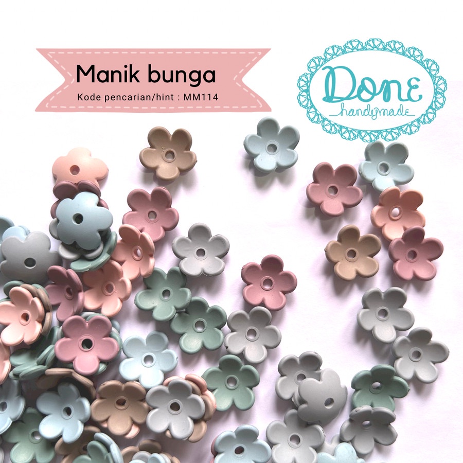 Done handymade beads manik kelopak bunga flower petal MM114