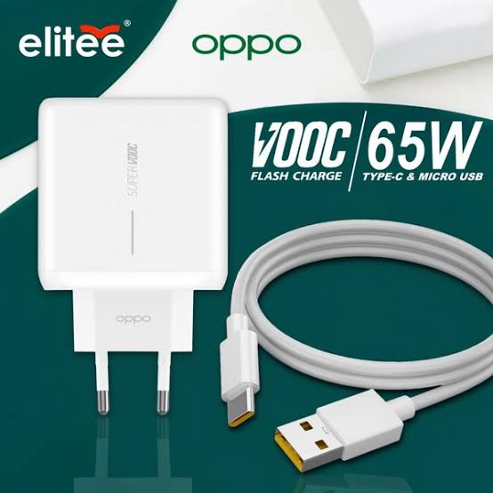 65W ORI 100% TC Travel Charger Fast Charging SUPER VOOC TYPE C/Micro USB OPPO A18 A17 A17K A16 A16E 