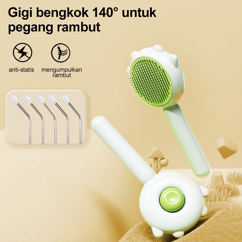 AmazeFan Sisir kucing bulu rontok Sisir Grooming Kucing Anjing Tahan air Pet Grooming Brush Sisir Bulu Hewan Anti-statis Pet Comb Perawatan Peliharaan Cocok untuk hewan peliharaan berbulu panjang dan pendek