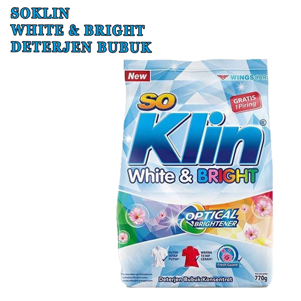 white dan bright* So klin* diterjen bubuk konsentrat* 770g