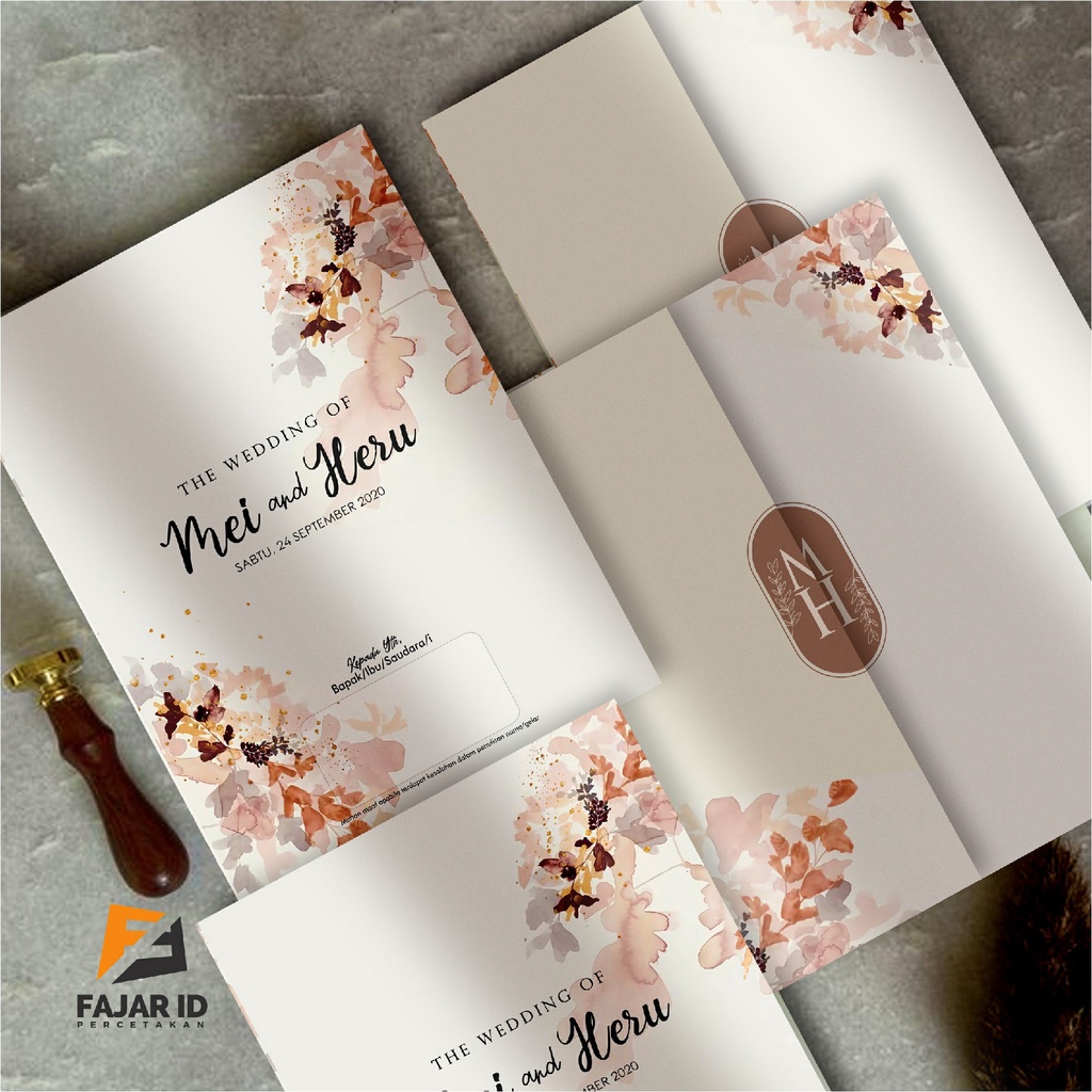 Undangan Pernikahan Khitan Aqiqah Rustik Aesthetic Elegan Simple Bisa Pakai Foto