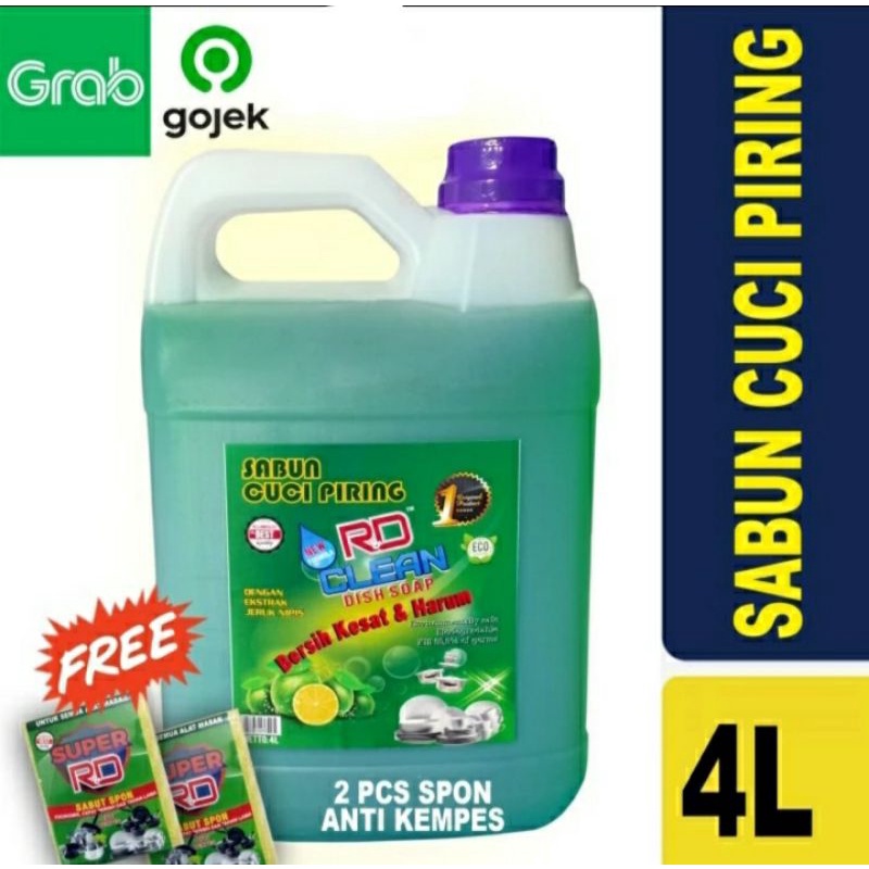 Sabun Cuci Piring RD Clean/Dishwashing 4L (Free Spons)
