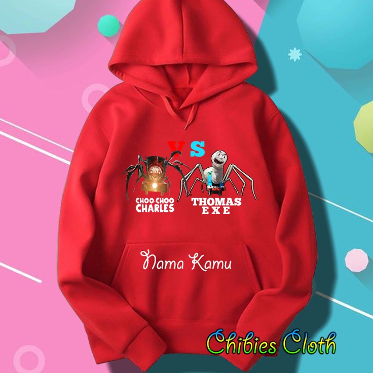 Jaket Hoodie Anak Laki Laki Kereta Hantu Choo Choo Charles VS Thomas Exe - Hoodie Anak Choo Choo Cha