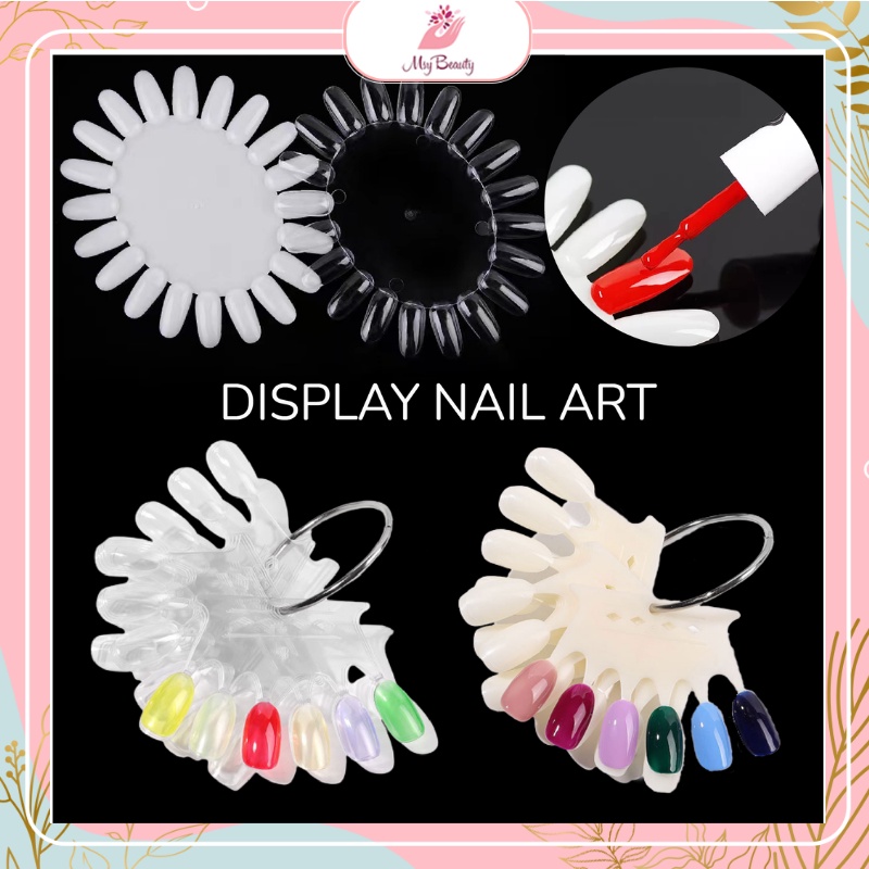 MSY 60pc/20pc Display Kuku Palsu Akrilik  Stick Bentuk Mahkota dan Bulat/fake nail art display