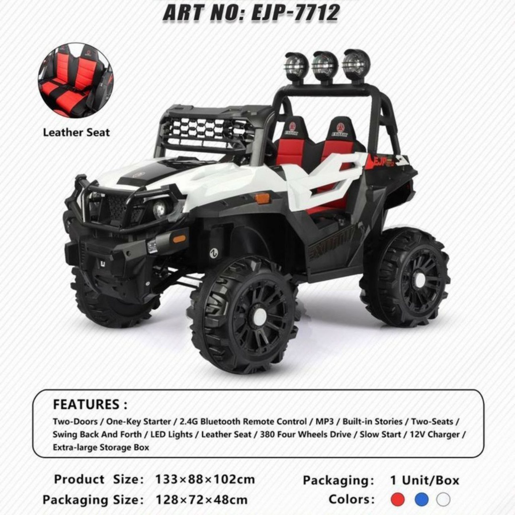 Mobil Mobilan EXOTIC EJP 7712 JEEP Jok Kulit Remote Mainan Anak &amp; EJP 7702.7732