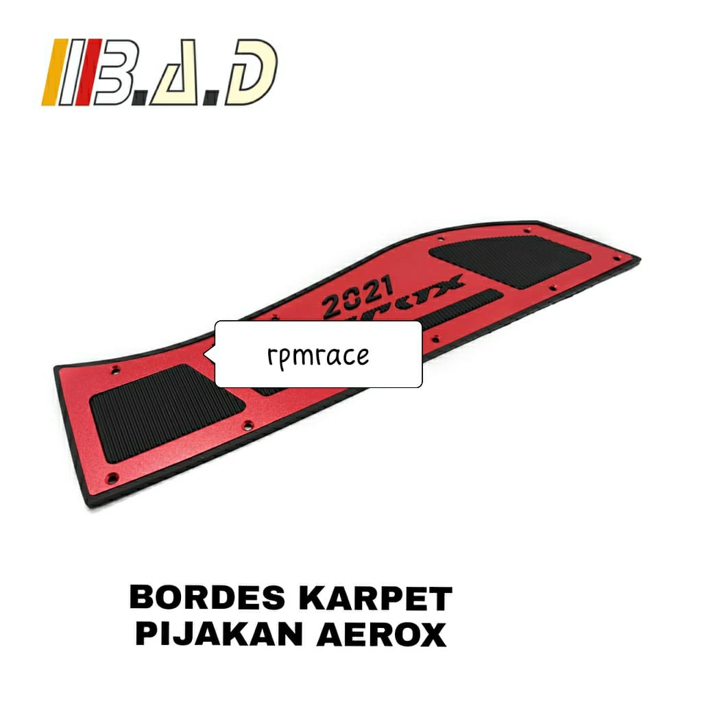 Bordes Karpet Pijakan Aerox 155 Connected 2021 Full Aluminium BAD