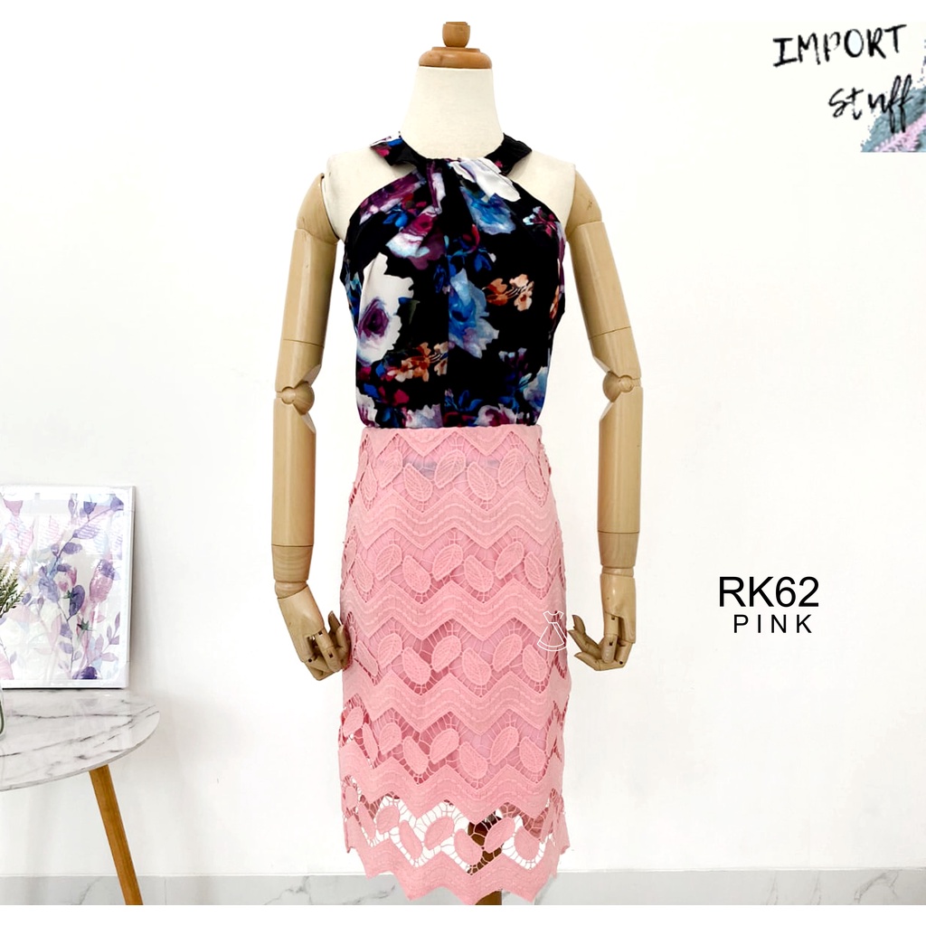 RK62 - ROK  WANITA LACE SPAN KANTOR IMPORT MODERN MURAH